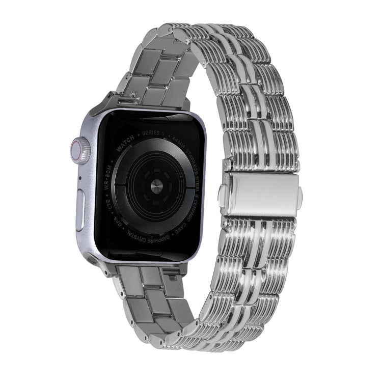 3-Beads Stripe Metal Watch Band For Apple Watch 38mm(Silver) -  by PMC TechLife | Online Shopping South Africa | PMC TechLife