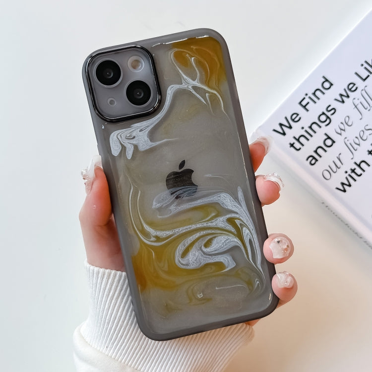 For iPhone 13 Oil Painting Electroplating TPU Phone Case(Grey) - iPhone 13 Cases by PMC Jewellery | Online Shopping South Africa | PMC Jewellery