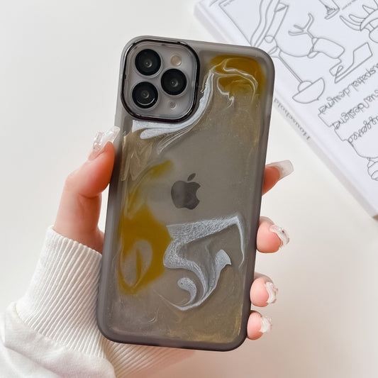 For iPhone 11 Pro Oil Painting Electroplating TPU Phone Case(Grey) - iPhone 11 Pro Cases by PMC Jewellery | Online Shopping South Africa | PMC Jewellery