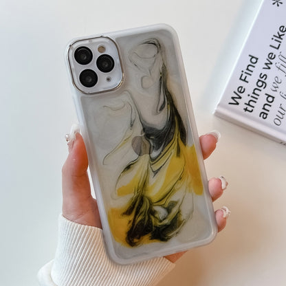 For iPhone 11 Pro Max Oil Painting Electroplating TPU Phone Case(White) - iPhone 11 Pro Max Cases by PMC Jewellery | Online Shopping South Africa | PMC Jewellery