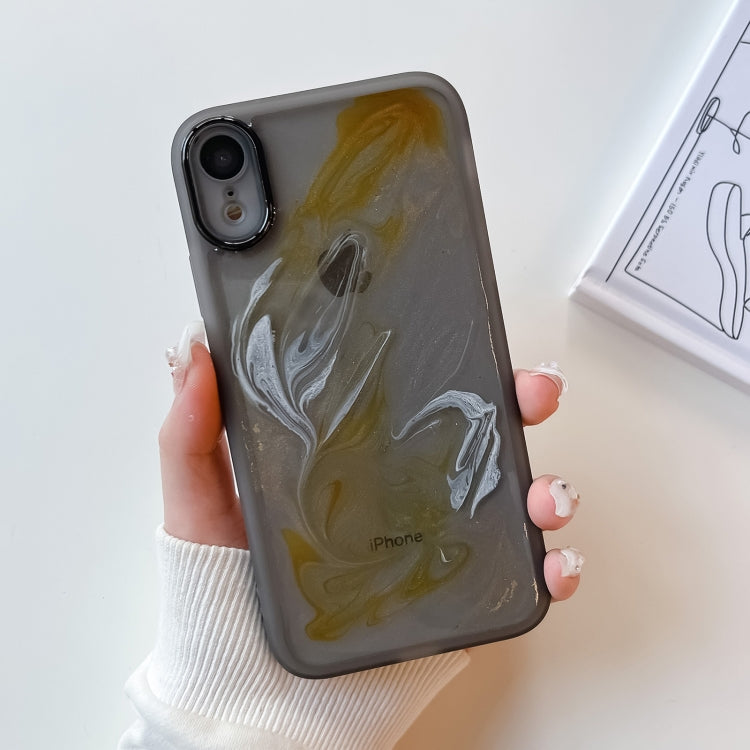 For iPhone XR Oil Painting Electroplating TPU Phone Case(Grey) - More iPhone Cases by PMC TechLife | Online Shopping South Africa | PMC TechLife