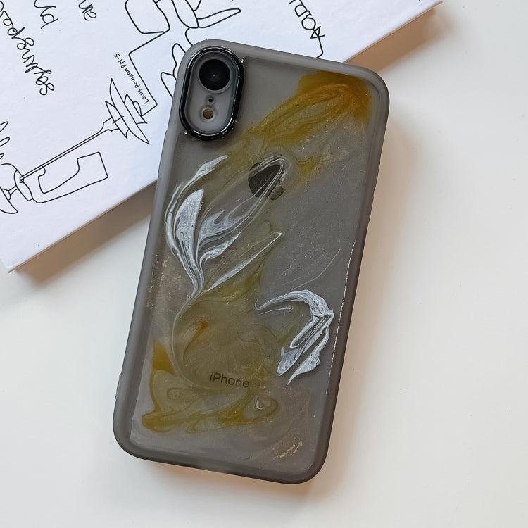 For iPhone XR Oil Painting Electroplating TPU Phone Case(Grey) - More iPhone Cases by PMC TechLife | Online Shopping South Africa | PMC TechLife