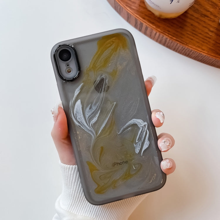 For iPhone XR Oil Painting Electroplating TPU Phone Case(Grey) - More iPhone Cases by PMC TechLife | Online Shopping South Africa | PMC TechLife
