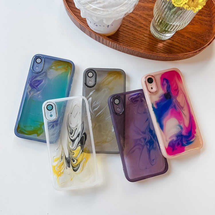 For iPhone XR Oil Painting Electroplating TPU Phone Case(Grey) - More iPhone Cases by PMC TechLife | Online Shopping South Africa | PMC TechLife