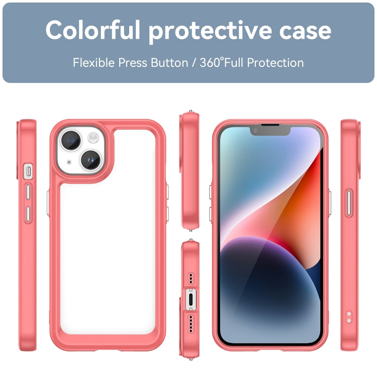 For iPhone 15 Colorful Series Acrylic + TPU Phone Case(Red) - iPhone 15 Cases by PMC TechLife | Online Shopping South Africa | PMC TechLife