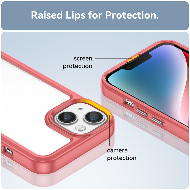 For iPhone 15 Colorful Series Acrylic + TPU Phone Case(Red) - iPhone 15 Cases by PMC TechLife | Online Shopping South Africa | PMC TechLife
