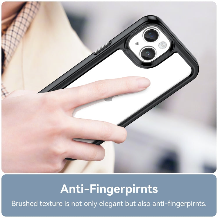 For iPhone 15 Plus Colorful Series Acrylic + TPU Phone Case(Black) - iPhone 15 Plus Cases by PMC TechLife | Online Shopping South Africa | PMC TechLife