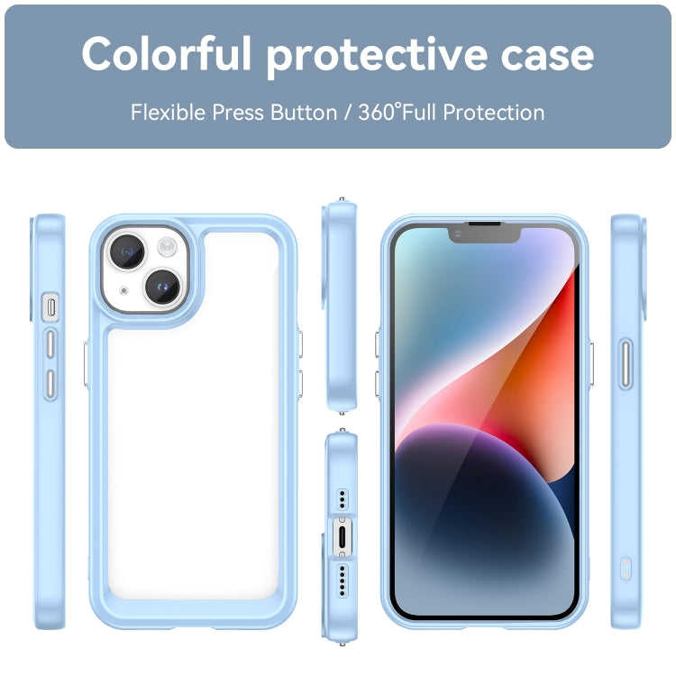 For iPhone 15 Plus Colorful Series Acrylic + TPU Phone Case(Blue) - iPhone 15 Plus Cases by PMC Jewellery | Online Shopping South Africa | PMC Jewellery