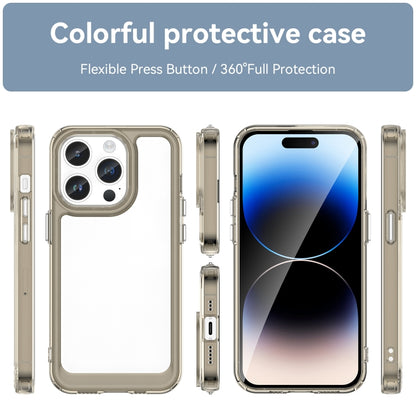 For iPhone 15 Pro Colorful Series Acrylic + TPU Phone Case(Transparent Grey) - iPhone 15 Pro Cases by PMC Jewellery | Online Shopping South Africa | PMC Jewellery