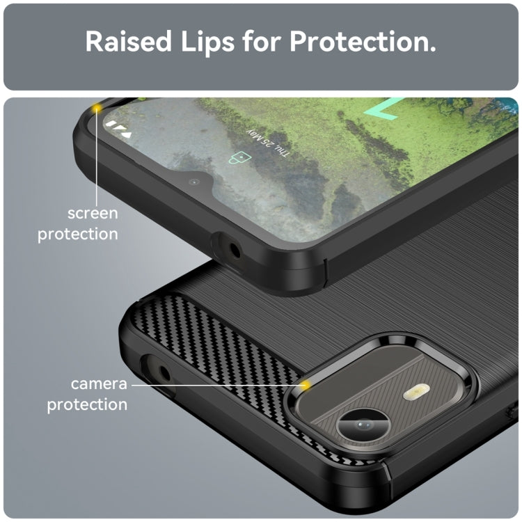 For Nokia C12 Brushed Texture Carbon Fiber TPU Phone Case(Black) - free shipping - PMC TechLife - Order now!