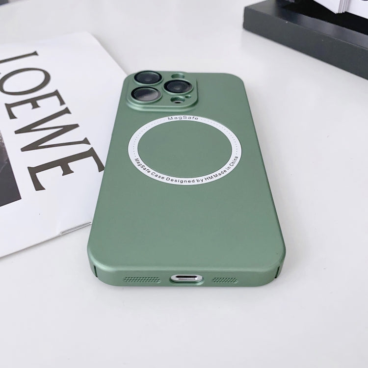 For iPhone 12 Pro Max Magsafe Magnetic PC Shockproof Phone Case With Camera Lens(Green) - iPhone 12 Pro Max Cases by PMC Jewellery | Online Shopping South Africa | PMC Jewellery