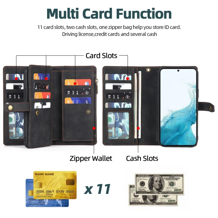 For Samsung Galaxy A71 4G Zipper Wallet Magnetic Detachable Leather Phone Case(Black) - free shipping - PMC TechLife - Order now!