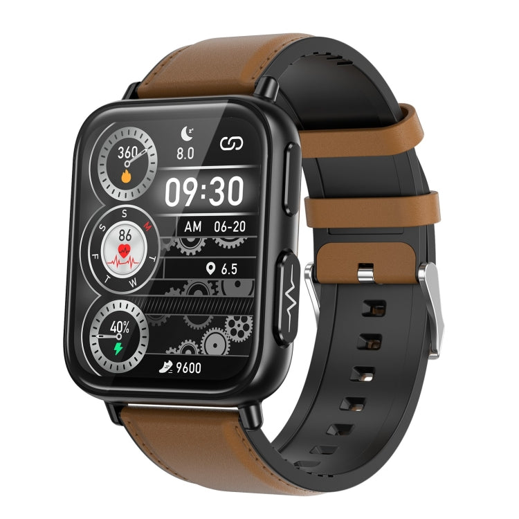 TK10 1.91 inch IP68 Waterproof Leather Band Smart Watch Supports AI Medical Diagnosis/ Blood Oxygen / Body Temperature Monitoring(Brown) -  by PMC Jewellery | Online Shopping South Africa | PMC Jewellery