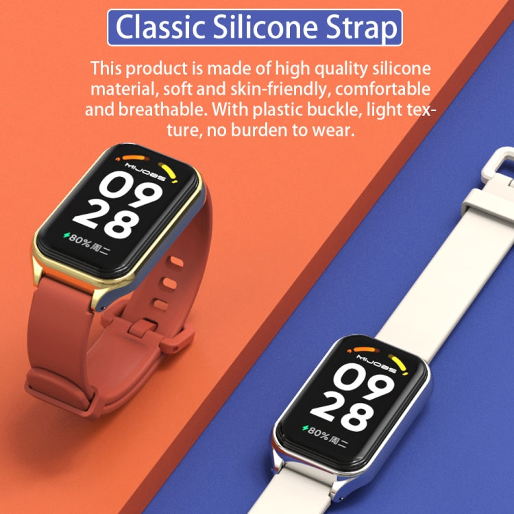 For Redmi Band 2 Mijobs Metal Shell Silicone Watch Band(Orange Gold) -  by MIJOBS | Online Shopping South Africa | PMC Jewellery