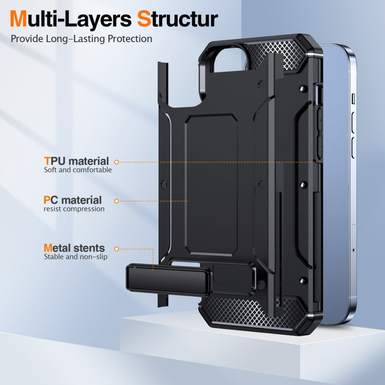 For iPhone 15 Matte Holder Phone Case(Black) - iPhone 15 Cases by PMC TechLife | Online Shopping South Africa | PMC TechLife | Buy Now Pay Later Mobicred