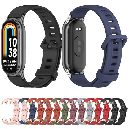 For Xiaomi Mi Band 8 Mijobs Flat Hole Breathable Silicone Watch Band(Black) -  by MIJOBS | Online Shopping South Africa | PMC Jewellery
