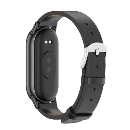 For Xiaomi Mi Band 8 Mijobs Microfiber PU Leather Watch Band(Black) -  by MIJOBS | Online Shopping South Africa | PMC Jewellery