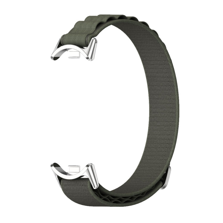 For Xiaomi Mi Band 8 Mijobs Nylon Breathable Watch Band(Green Silver) -  by MIJOBS | Online Shopping South Africa | PMC Jewellery