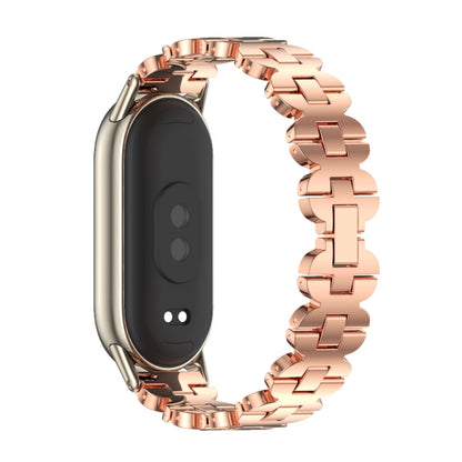 For Xiaomi Mi Band 8 Mijobs Bone Chain Stainless Steel Watch Band(Rose Gold+Light Gold) -  by MIJOBS | Online Shopping South Africa | PMC Jewellery