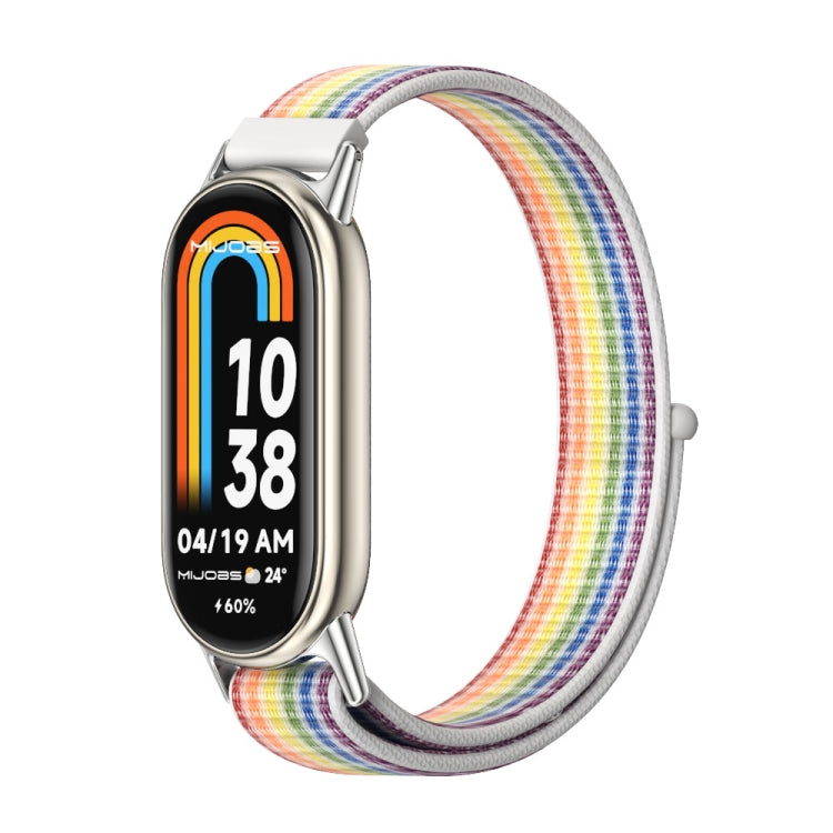 For Xiaomi Smart Band 10 / 9 / 8 Mijobs Breathable Nylon Loop Watch Band(Colorful Silver) - free shipping - PMC TechLife - Order now!
