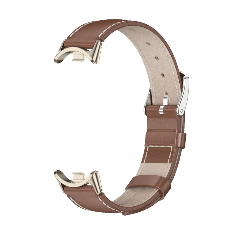 For Xiaomi Mi Band 8 Mijobs Genuine Leather Watch Band(Brown Light Gold) -  by MIJOBS | Online Shopping South Africa | PMC Jewellery
