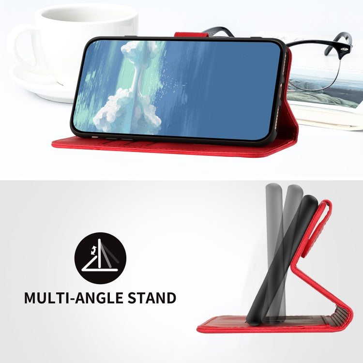 For Honor Magic5 Lite 5G Line Pattern Skin Feel Leather Phone Case(Red) - free shipping - PMC TechLife - Order now!