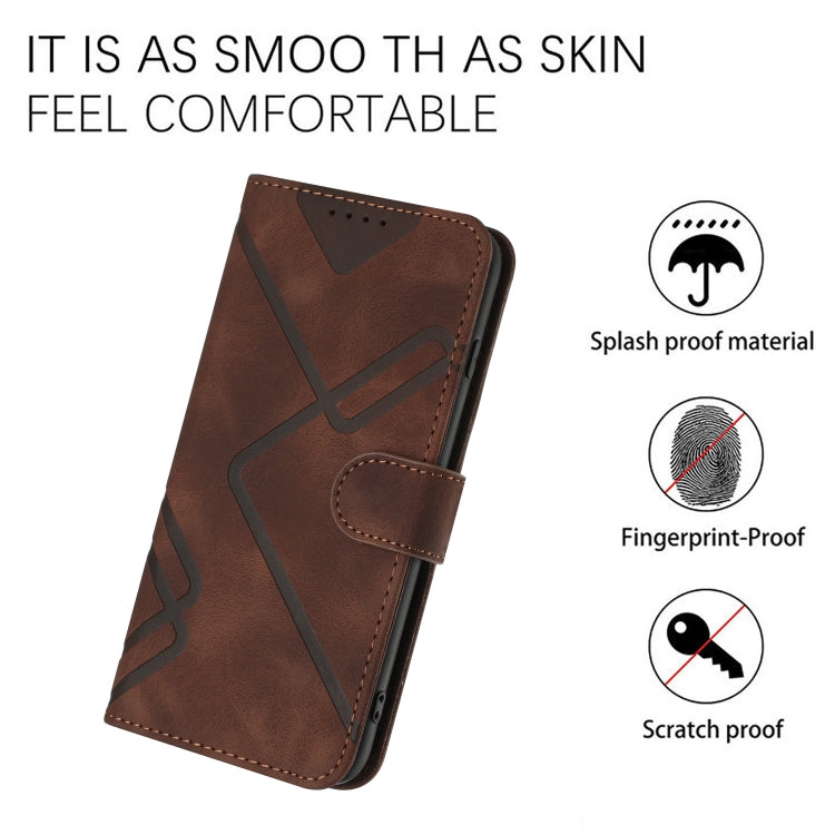 For Honor 8S Line Pattern Skin Feel Leather Phone Case(Coffee) - Honor Cases by PMC Jewellery | Online Shopping South Africa | PMC Jewellery