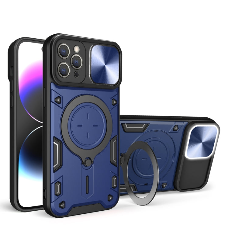 For iPhone 11 Pro Max CD Texture Sliding Camshield Magnetic Holder Phone Case(Blue) - free shipping - PMC TechLife - Order now!