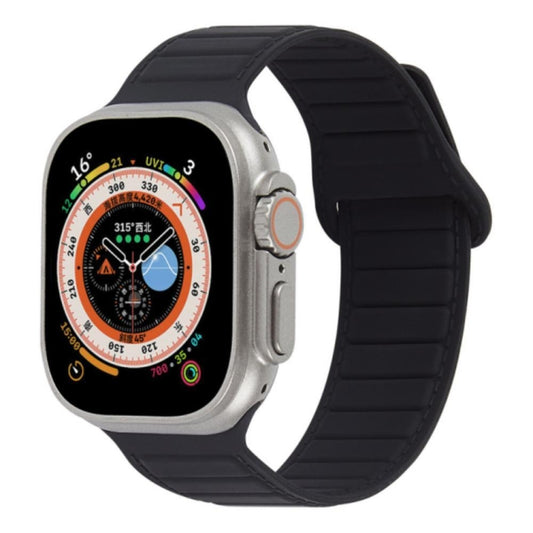 For Apple Watch 7 41mm Loop Magnetic Silicone Watch Band(Black) - Watch Bands by PMC Jewellery | Online Shopping South Africa | PMC Jewellery