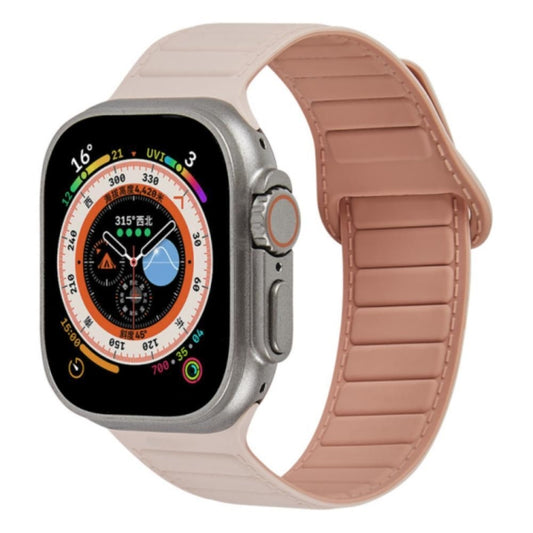 For Apple Watch SE 2022 44mm Loop Magnetic Silicone Watch Band(Pink) - Watch Bands by PMC Jewellery | Online Shopping South Africa | PMC Jewellery