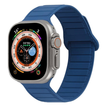 For Apple Watch SE 44mm Loop Magnetic Silicone Watch Band(Midnight Blue) - Watch Bands by PMC Jewellery | Online Shopping South Africa | PMC Jewellery