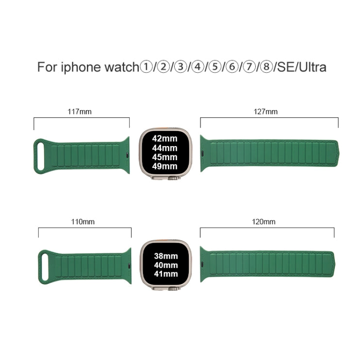 For Apple Watch 3 42mm Loop Magnetic Silicone Watch Band(Coffee Black) - Watch Bands by PMC Jewellery | Online Shopping South Africa | PMC Jewellery