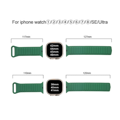 For Apple Watch SE 44mm Loop Magnetic Silicone Watch Band(Green) - Watch Bands by PMC Jewellery | Online Shopping South Africa | PMC Jewellery