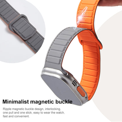 For Apple Watch 2 38mm Loop Magnetic Silicone Watch Band(Grey Black) - Watch Bands by PMC Jewellery | Online Shopping South Africa | PMC Jewellery