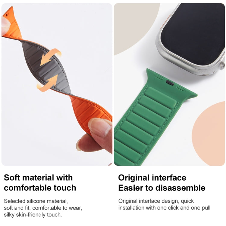 For Apple Watch 8 41mm Loop Magnetic Silicone Watch Band(Green) - Watch Bands by PMC Jewellery | Online Shopping South Africa | PMC Jewellery