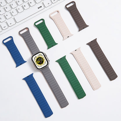 For Apple Watch 7 45mm Loop Magnetic Silicone Watch Band(Navy Blue) - Watch Bands by PMC Jewellery | Online Shopping South Africa | PMC Jewellery