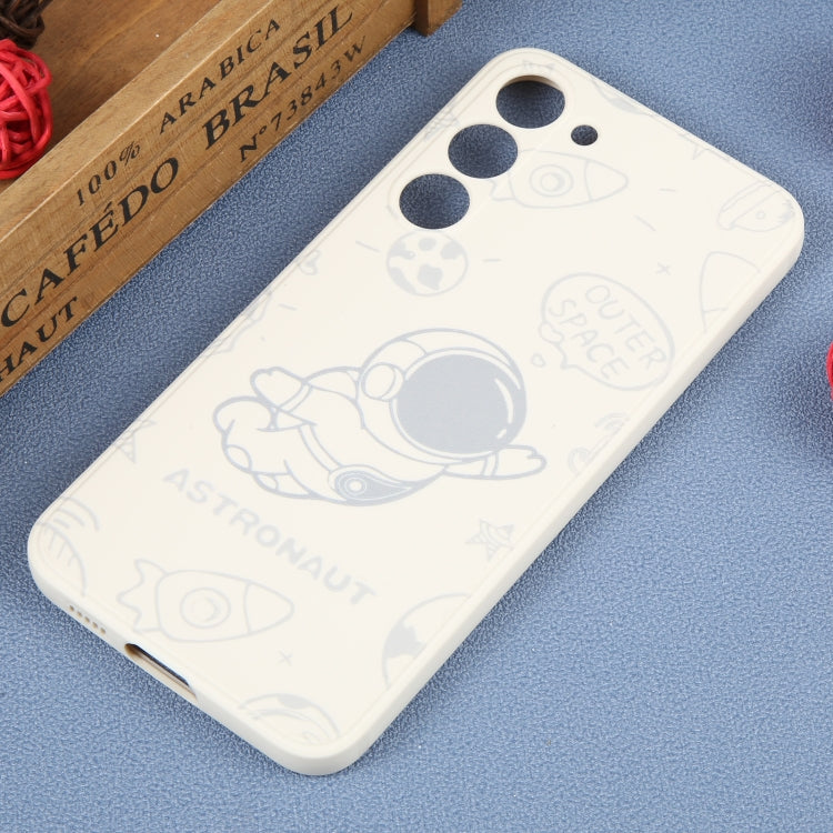 For Samsung Galaxy S20+ Astronaut Pattern Silicone Straight Edge Phone Case(Flying Astronaut-White) - free shipping - PMC TechLife - Order now!