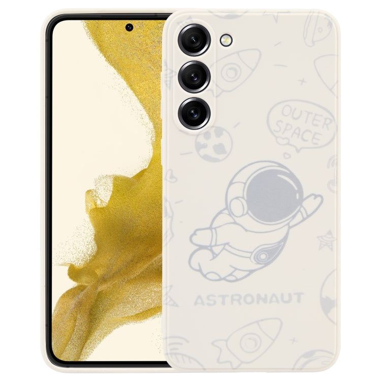 For Samsung Galaxy S10+ Astronaut Pattern Silicone Straight Edge Phone Case(Flying Astronaut-White) - free shipping - PMC TechLife - Order now!