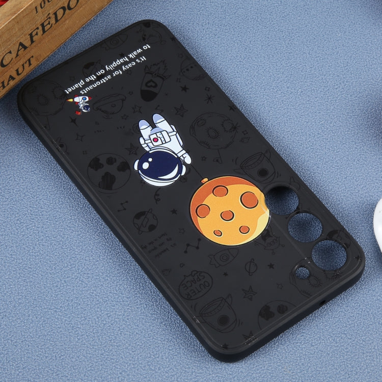 For Samsung Galaxy A71 Astronaut Pattern Silicone Straight Edge Phone Case(Planet Landing-Black) - free shipping - PMC TechLife - Order now!