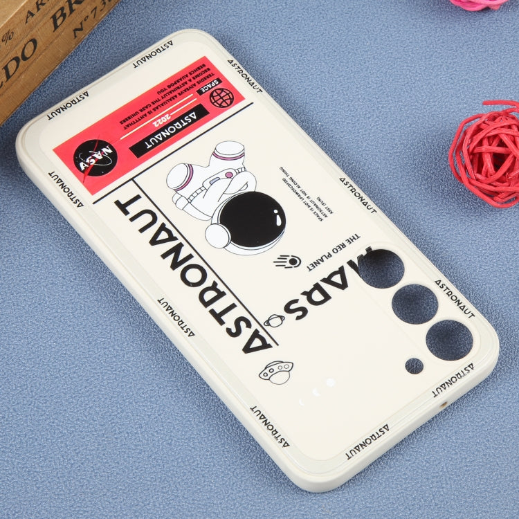 For Samsung Galaxy A71 Astronaut Pattern Silicone Straight Edge Phone Case(Mars Astronaut-White) - free shipping - PMC TechLife - Order now!