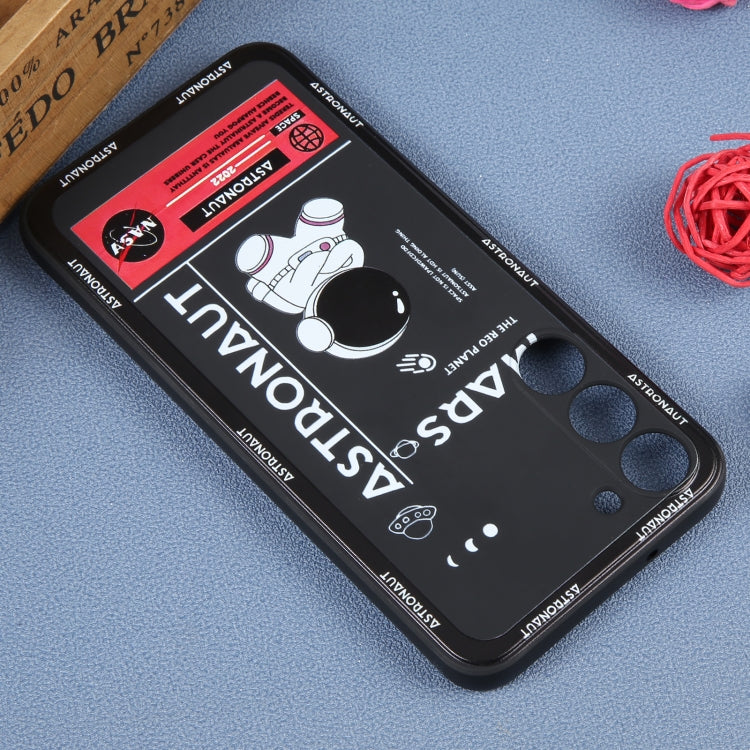 For Samsung Galaxy A20 / A30 Astronaut Pattern Silicone Straight Edge Phone Case(Mars Astronaut-Black) - free shipping - PMC TechLife - Order now!