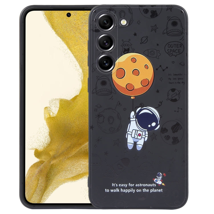 For Samsung Galaxy A20 / A30 Astronaut Pattern Silicone Straight Edge Phone Case(Planet Landing-Black) - free shipping - PMC TechLife - Order now!
