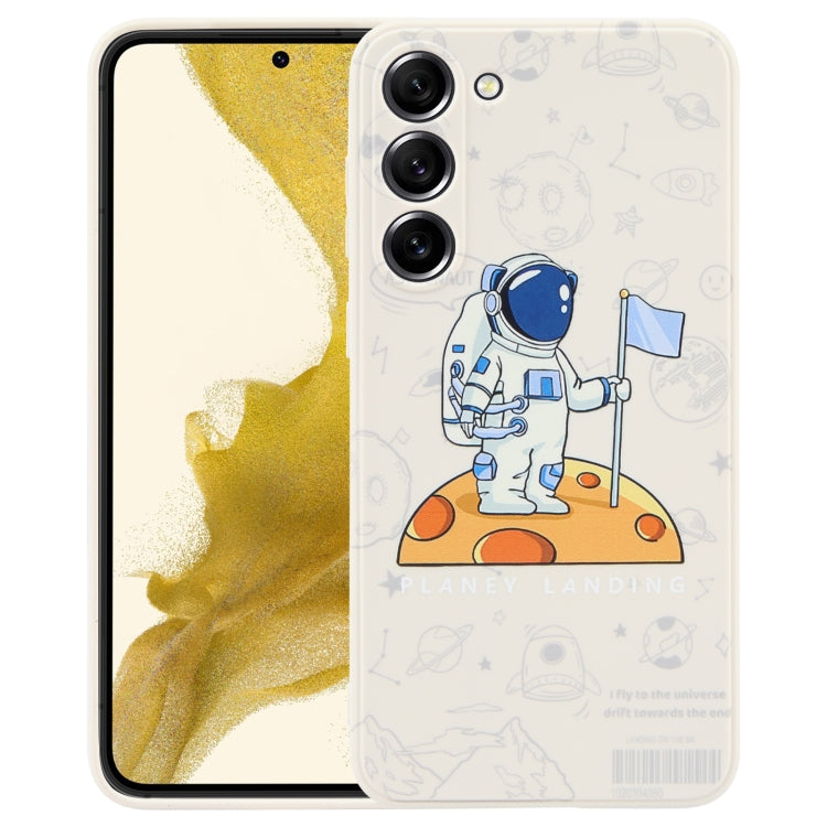 For Samsung Galaxy A20 / A30 Astronaut Pattern Silicone Straight Edge Phone Case(Planet Landing-White) - free shipping - PMC TechLife - Order now!