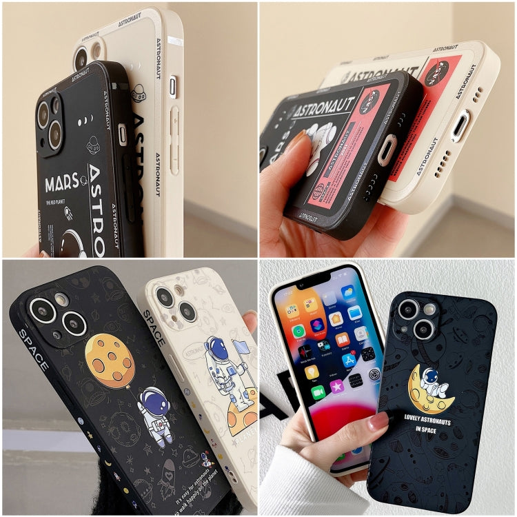 For Samsung Galaxy A71 Astronaut Pattern Silicone Straight Edge Phone Case(Mars Astronaut-Black) - free shipping - PMC TechLife - Order now!