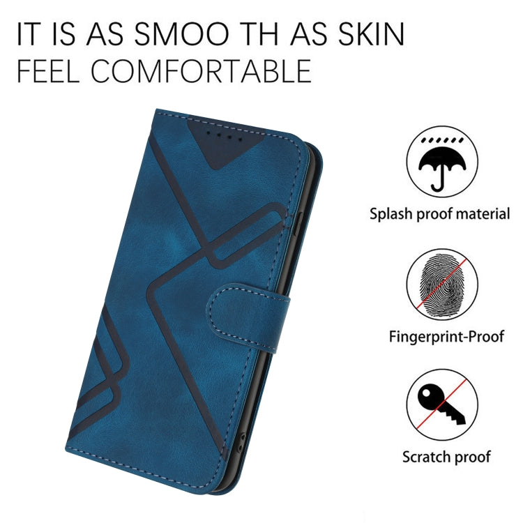 For Samsung Galaxy S22 Ultra 5G Line Pattern Skin Feel Leather Phone Case(Royal Blue) - free shipping - PMC TechLife - Order now!