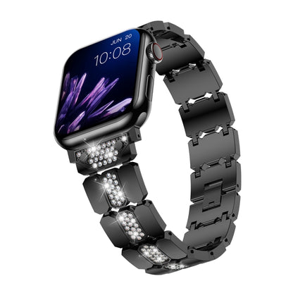 Diamond Metal Watch Band For Apple Watch Ultra 49mm(Black) - Watch Bands by PMC Jewellery | Online Shopping South Africa | PMC Jewellery