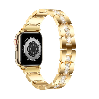 Diamond Metal Watch Band For Apple Watch SE 2022 44mm(Gold) - Watch Bands by PMC Jewellery | Online Shopping South Africa | PMC Jewellery