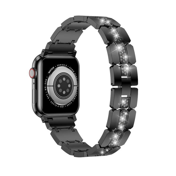 Diamond Metal Watch Band For Apple Watch SE 40mm(Black) - Watch Bands by PMC Jewellery | Online Shopping South Africa | PMC Jewellery