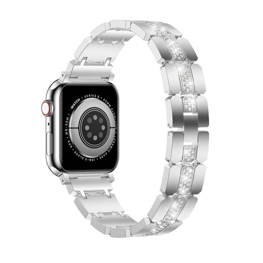 Diamond Metal Watch Band For Apple Watch 42mm(Silver) - Watch Bands by PMC Jewellery | Online Shopping South Africa | PMC Jewellery