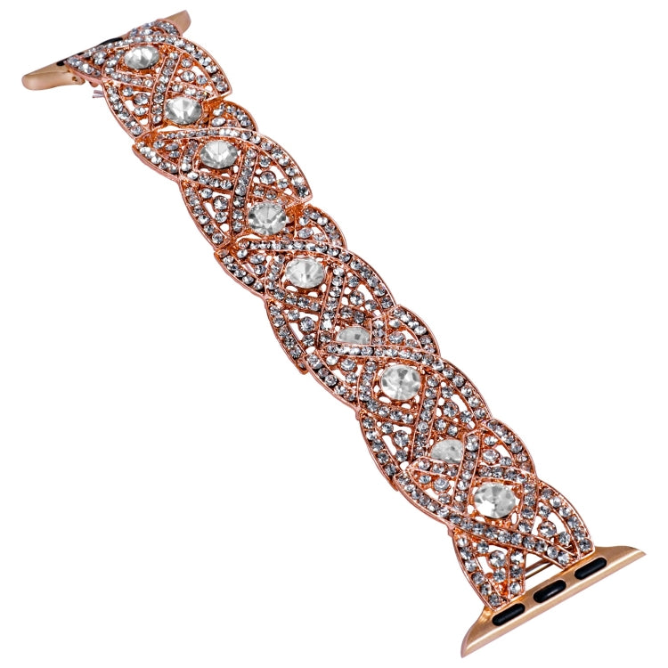 Diamonds Twist Metal Watch Band For Apple Watch SE 40mm(Rose Gold White) - Watch Bands by PMC Jewellery | Online Shopping South Africa | PMC Jewellery